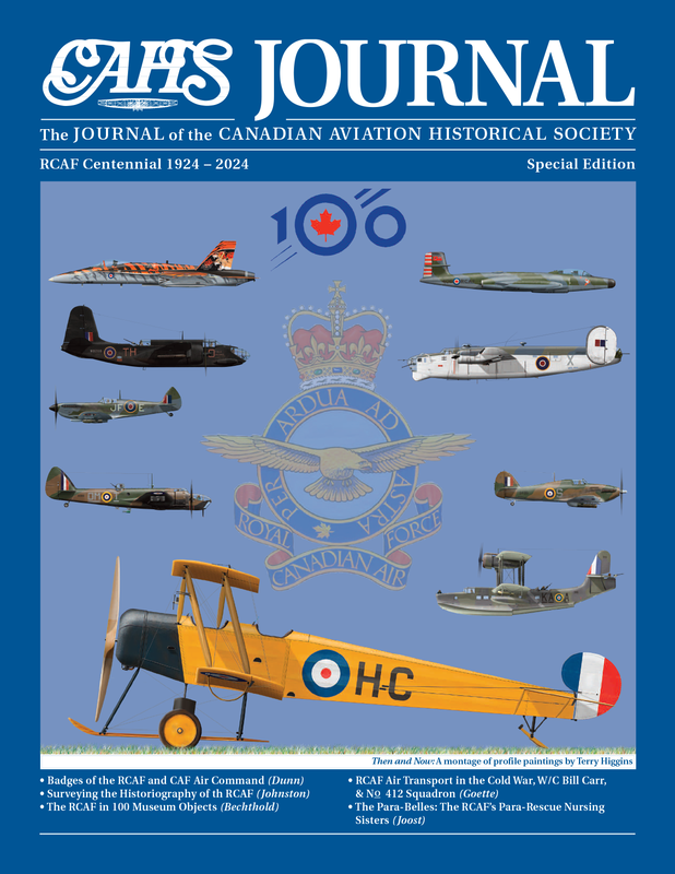 RCAF Centennial 1924-2024 Special Edition of the CAHS Journal cover featuring artwork by Terry Higgins
