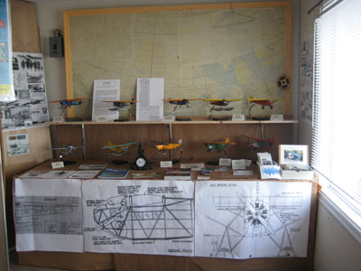 One room of Max Ward's old float base building was filled with models and information from local flying lore. This display was largely organized by CAHS members Gordon Piro and Mike Burns.