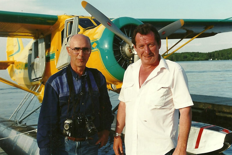 Larry Milberry and Joe McBryan in front of a Buffalo Airways Norseman at the 1995 Red Lake Norseman Festival. Photo from Gord McNulty