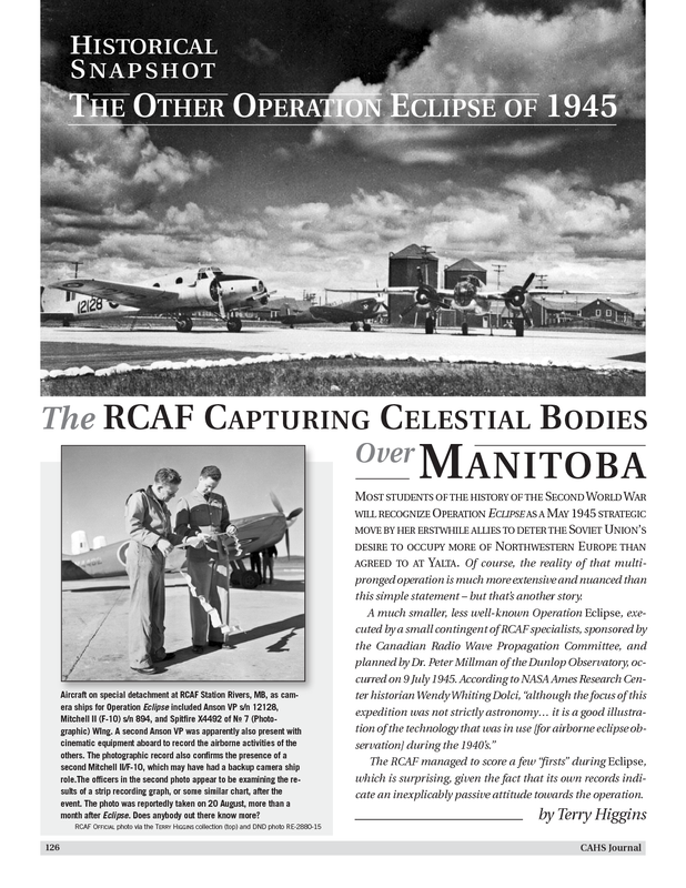 The Other Operation Eclipse of 1945 – The RCAF Capturing Celestial Bodies over Manitoba
