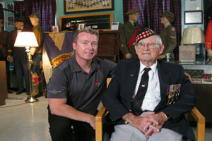 Allan Cameron (Left) and Second World War veteran Pete Brodie during a taping for Cameron's video project.